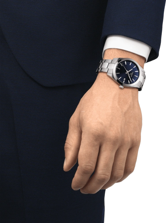 Tissot,Gentleman 40mm,40mm,Stainless Steel,Blue,Quartz,Day,Sapphire,Crystal Glass,T127,T127.410.11.041.00