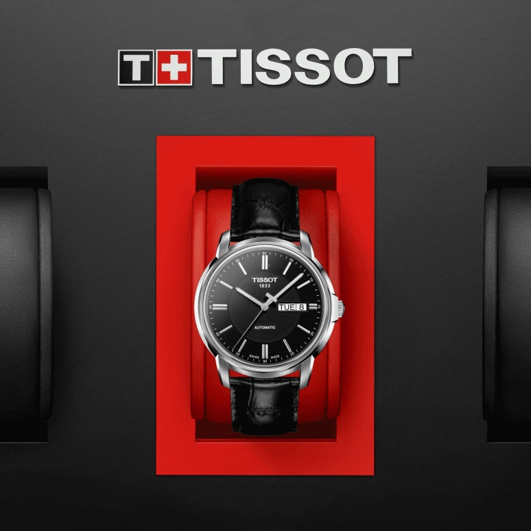 Tissot,T-Classic 39mm,39mm,Stainless Steel,Black,Automatic,Chronograph,Date,Day,T065,T065.430.16.051.00