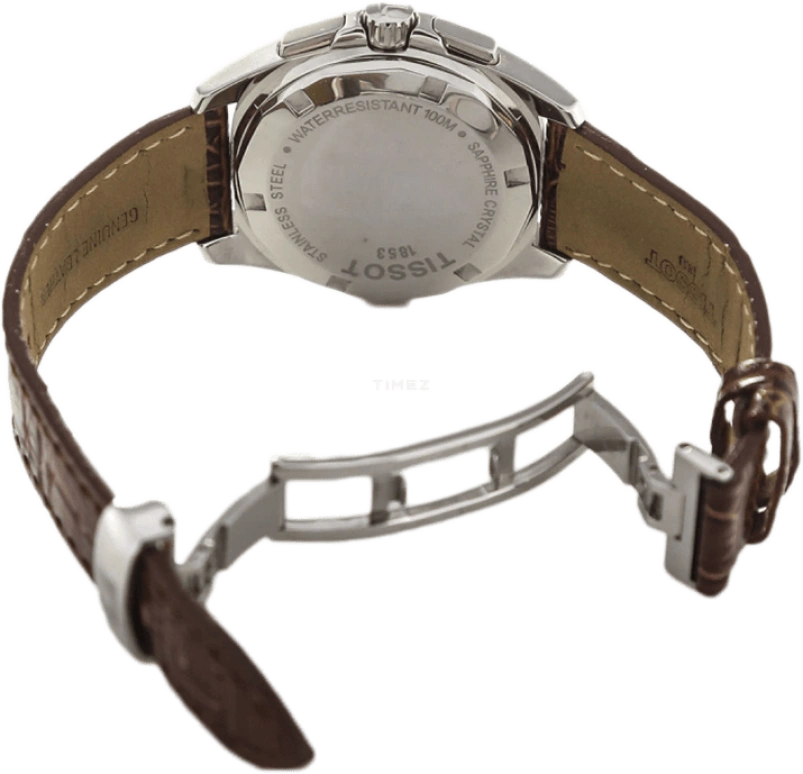 Tissot,PRC 100 34.80mm,34.80mm,Stainless Steel,Coffee,Quartz,Chronograph,Day,T22,T22.1.416.11