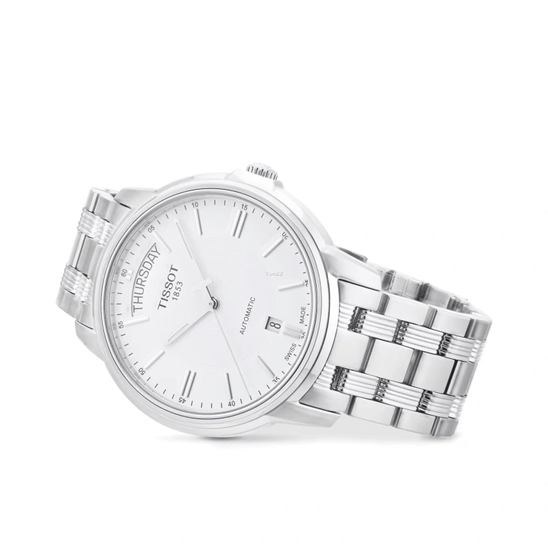 Tissot,T-Classic 39.70mm,39.70mm,Stainless Steel,White,Automatic,Date,Day,T0659301103100