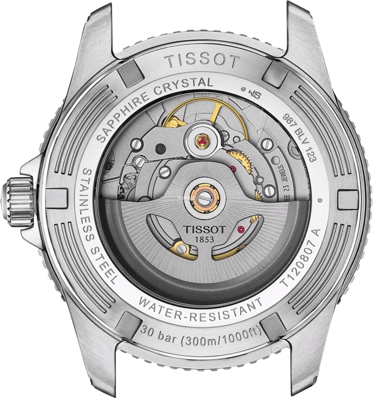 Tissot,Seastar 40mm,40mm,Stainless Steel,Black,Automatic,Day,Sapphire,Crystal Glass,T120,T120.807.22.051.01