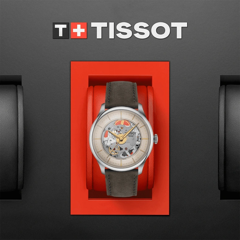 Tissot,Chemin Des Tourelles 39mm,39mm,Stainless Steel,Grey,Cream,Automatic,80hours,Sapphire,Glass,T139,T139.836.16.261.00