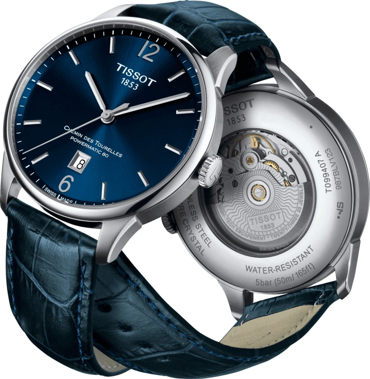 Tissot,Chemin Des Tourelles 42mm,42mm,Stainless Steel,Blue,Automatic,Day,80hours,T099,T099.407.16.047.00
