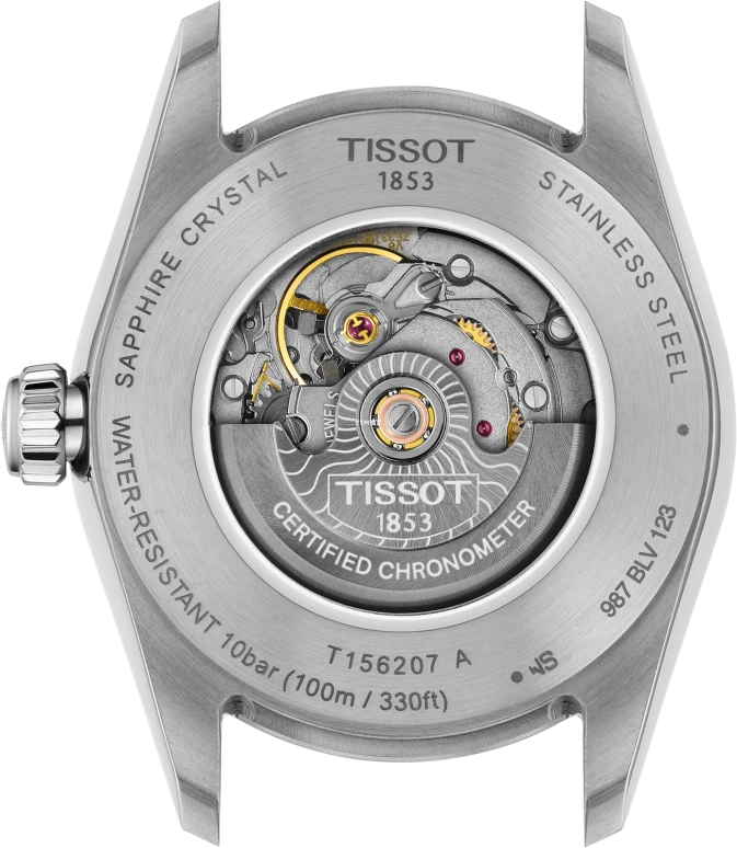Tissot,Ballade 30mm,30mm,Stainless Steel,Ice Blue,Automatic,Day,Sapphire,Crystal Glass,T156,T156.208.11.353.00