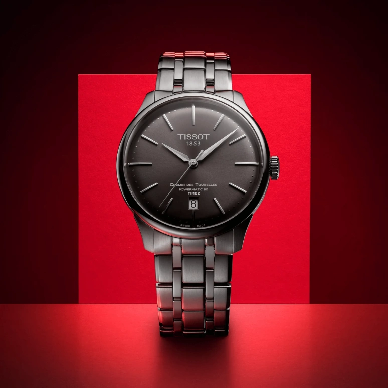 Tissot,Chemin Des Tourelles 39mm,39mm,Stainless Steel,Grey,Automatic,Day,In-house Caliber,T139,T139.807.11.061.00