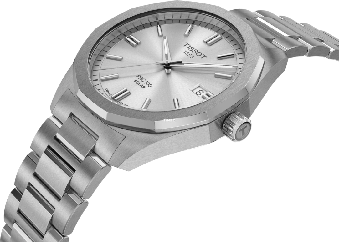 Tissot,PRC 100 39mm,39mm,Stainless Steel,Silver,Quartz,Day,Solar Charging,T151,T151.422.11.031.00