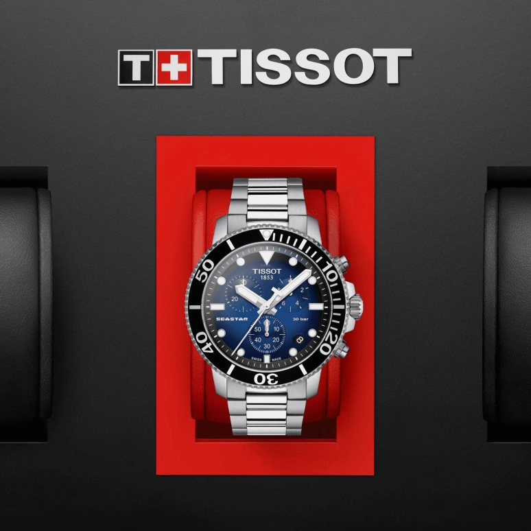 Tissot,Seastar 45.50mm,45.50mm,Stainless Steel,Blue,Quartz,Chronograph,Date,Rattrapante,T120,T120.417.11.041.01