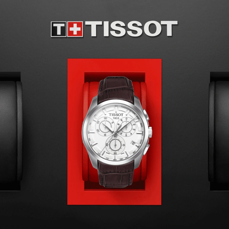 Tissot,Couturier 41mm,41mm,Stainless Steel,Silver,Quartz,Chronograph,Date,Rattrapante,T035,T035.617.16.031.00