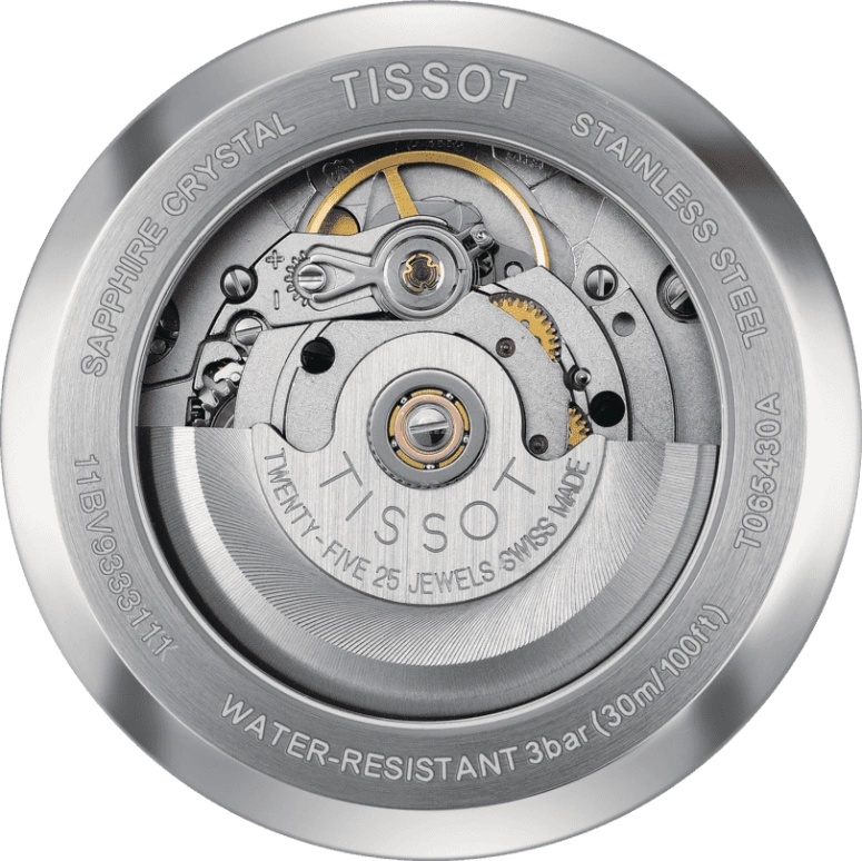 Tissot,T-Classic 39mm,39mm,Stainless Steel,Black,Automatic,Chronograph,Date,Day,T065,T065.430.16.051.00