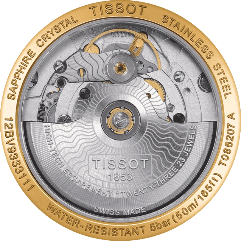 Tissot,Luxury 33mm,33mm,Stainless Steel,Beige,Automatic,Day,80hours,T086,T086.207.22.261.00
