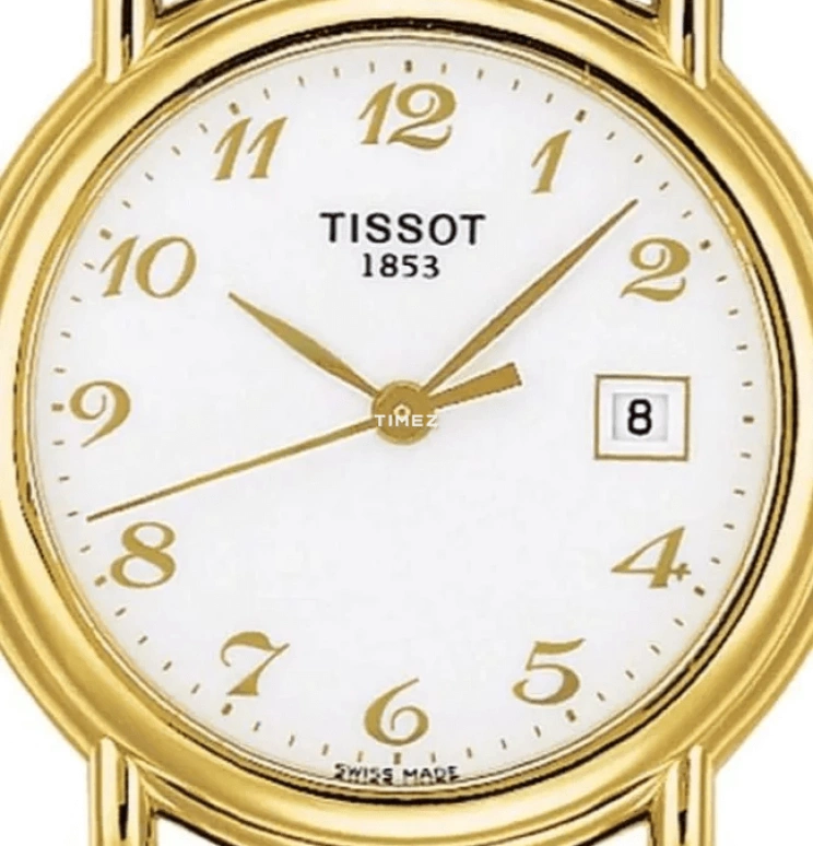 Tissot,Carson 26.80mm,26.80mm,Yellow Gold,White,Quartz,Day,26280hours,T71,T71.3.129.12