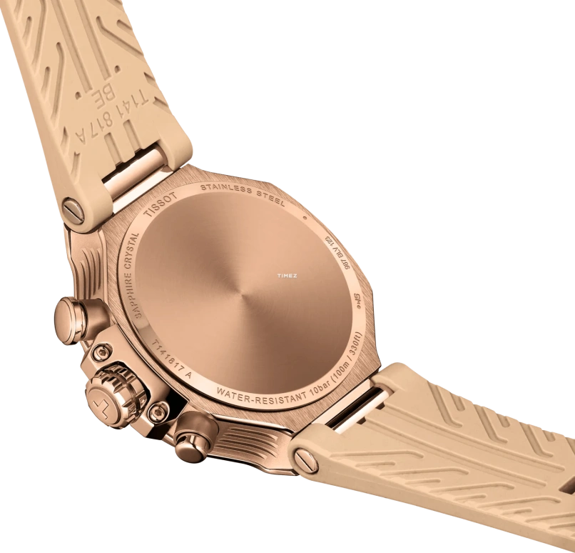 Tissot,T-Race 38mm,38mm,Stainless Steel,Rose Gold,Quartz,Chronograph,Day,T141,T141.817.37.501.00