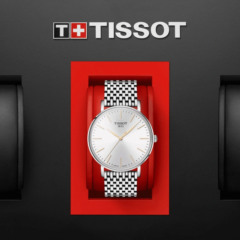 Tissot,Everytime 40mm,40mm,Stainless Steel,White,Silver,Quartz,26280hours,Sapphire,Crystal Glass,T143,T143.410.11.011.01