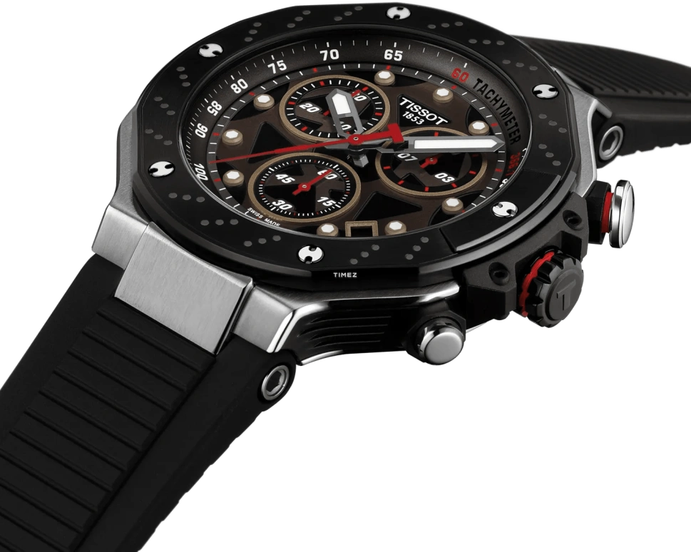 Tissot,T-Race 45mm,45mm,Stainless Steel,Black,Quartz,Chronograph,Day,T141,T141.417.27.081.00