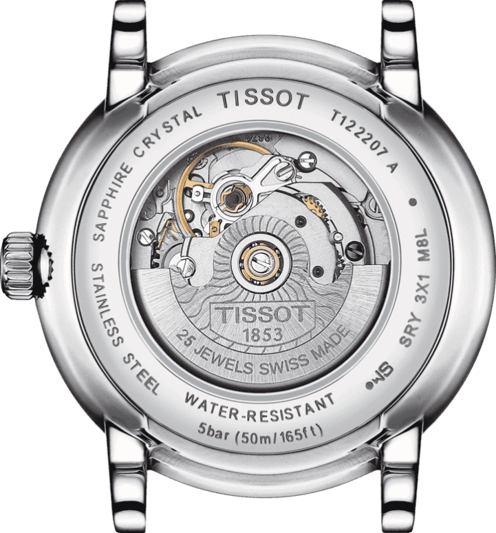 Tissot,Carson 30mm,30mm,Stainless Steel,Silver,Automatic,Date,38hours,T122,T122.207.11.036.00