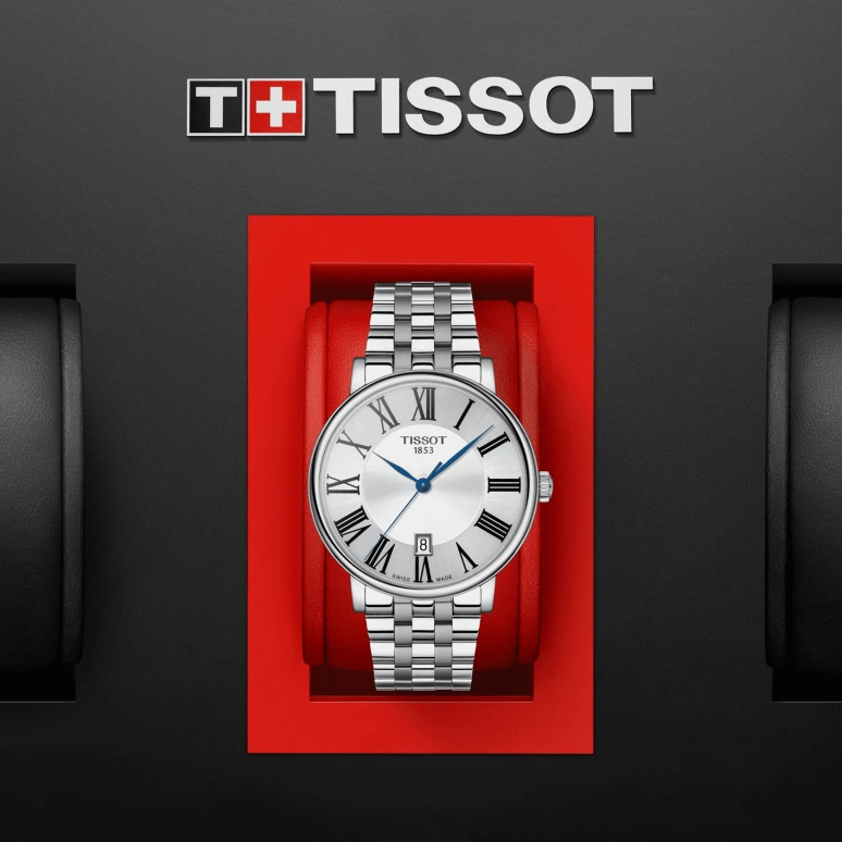 Tissot,Carson 40mm,40mm,Stainless Steel,Silver,Quartz,Day,Sapphire,Crystal Glass,T122,T122.410.11.033.00