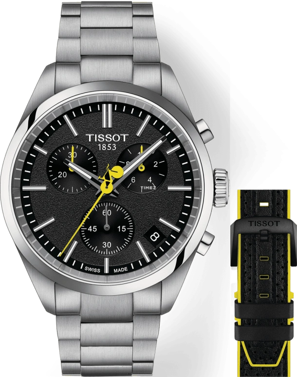 Tissot,PR 100 40mm,40mm,Stainless Steel,Black,Quartz,Chronograph,Day,T150,T150.417.11.051.00