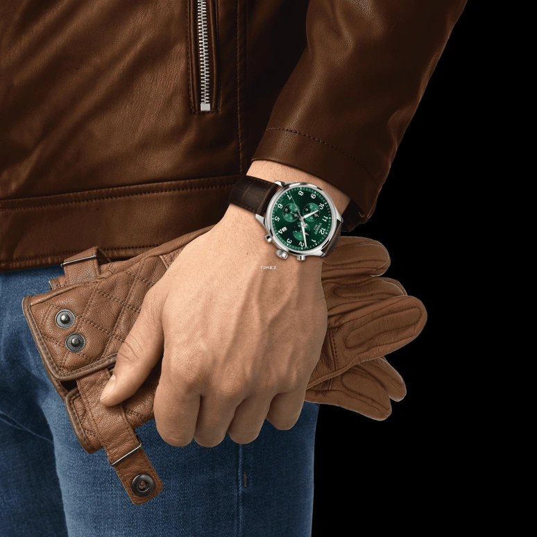 Tissot,Chrono 45mm,45mm,Stainless Steel,Green,Quartz,Chronograph,Day,T116,T116.617.16.092.00