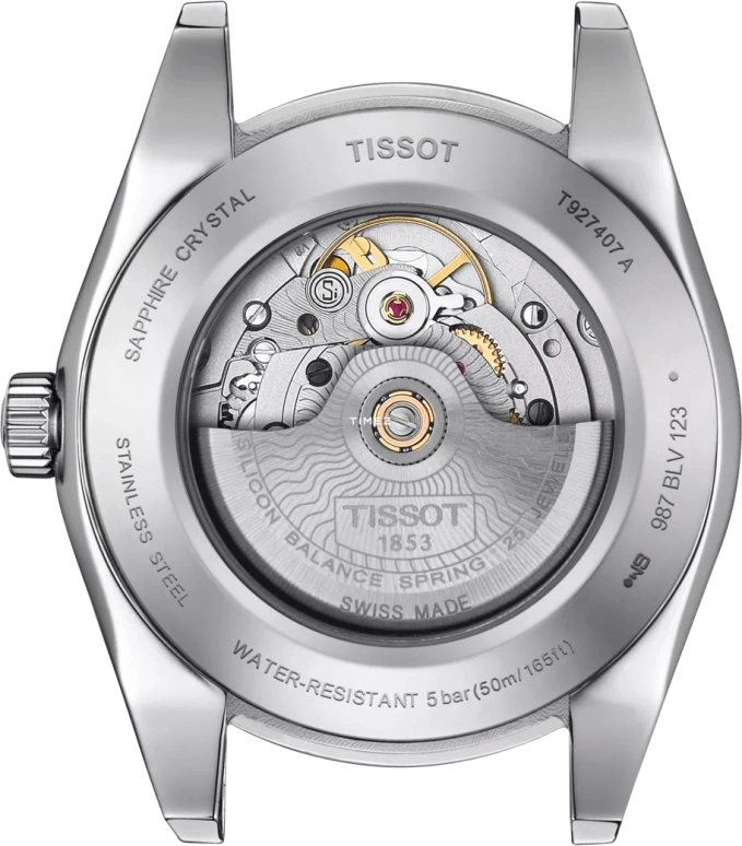Tissot,Gentleman 40mm,40mm,Stainless Steel,Blue,Automatic,Day,In-house Caliber,T927,T927.407.46.041.00
