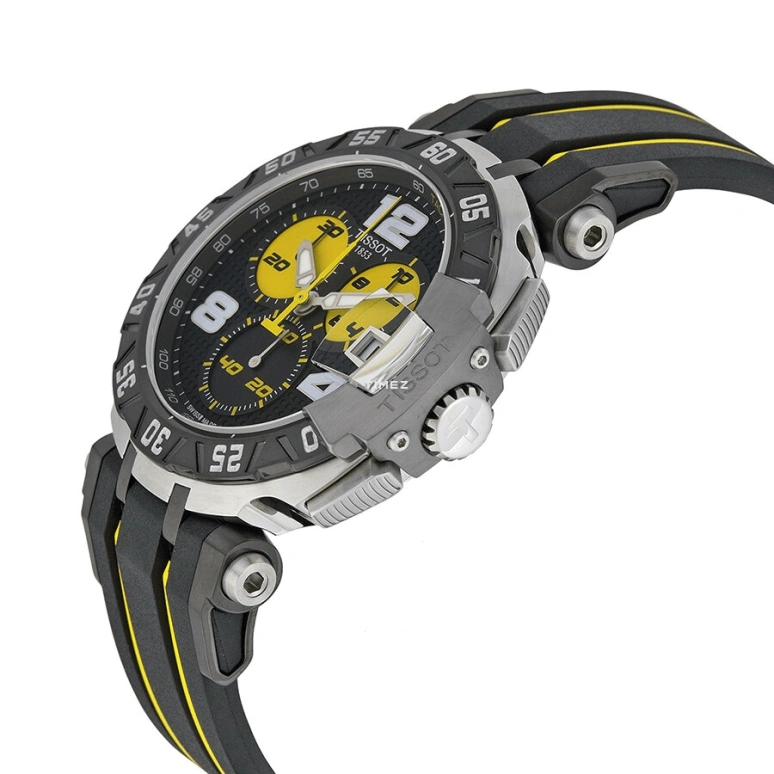 Tissot,T-Race 45.25mm,45.25mm,Stainless Steel,Black,Yellow,Quartz,Chronograph,Day,T092,T092.417.27.057.00