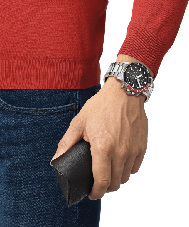 Tissot,Seastar 45.50mm,45.50mm,Stainless Steel,Black,Quartz,Chronograph,Date,Rattrapante,T120,T120.417.11.051.01