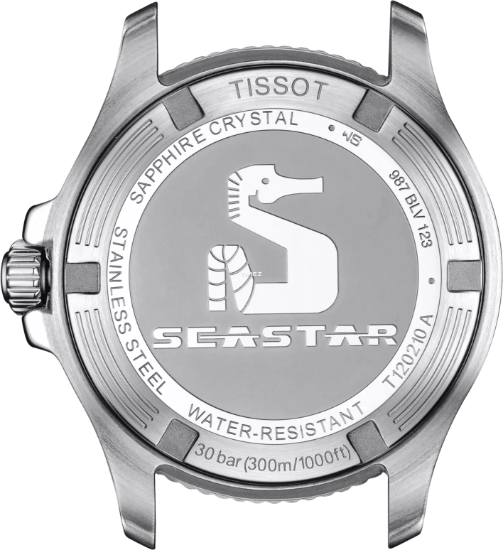 Tissot,Seastar 36mm,36mm,Stainless Steel,Black,Quartz,Day,Sapphire,Crystal Glass,T120,T120.210.22.051.00