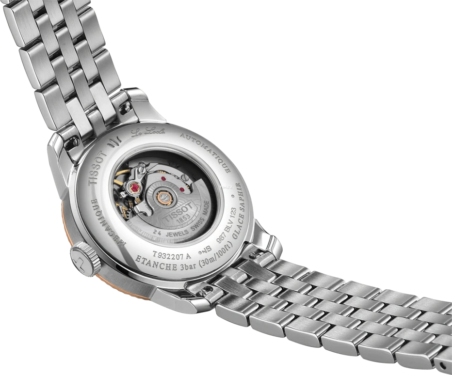 Tissot,Le Locle 29mm,29mm,Stainless Steel,Rose Gold,Silver,Automatic,Day,38hours,T932,T932.207.41.036.00