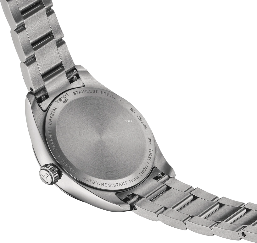 Tissot,PR 100 34mm,34mm,Stainless Steel,Ice Blue,Quartz,Day,Sapphire,Crystal Glass,T150,T150.210.11.351.00