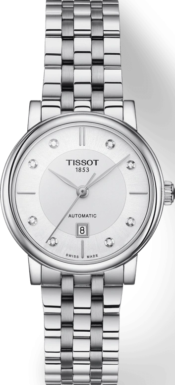 Tissot,Carson 30mm,30mm,Stainless Steel,Silver,Automatic,Date,38hours,T122,T122.207.11.036.00