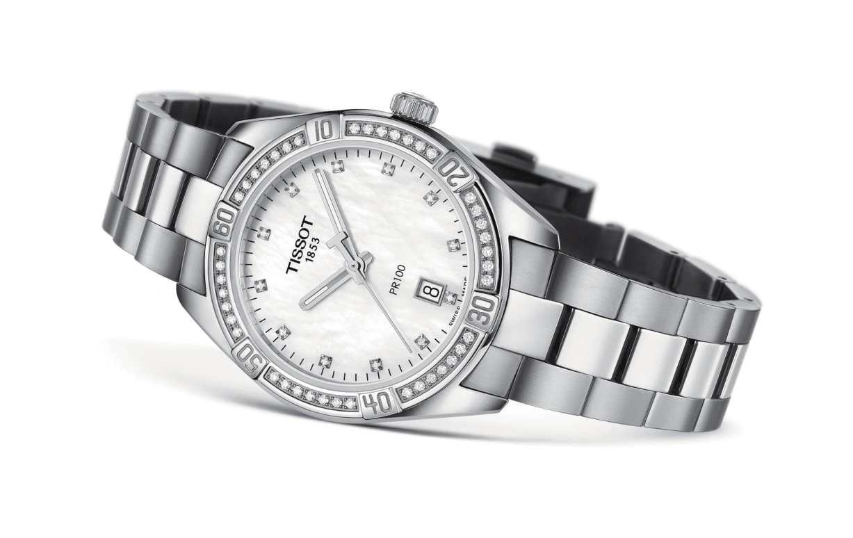 Tissot,PR 100 36mm,36mm,Stainless Steel,White,Quartz,Day,26280hours,T101,T101.910.61.116.00