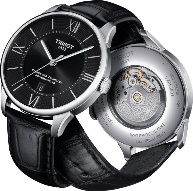 Tissot,Chemin Des Tourelles 42mm,42mm,Stainless Steel,Black,Automatic,Day,80hours,T099,T099.407.16.058.00