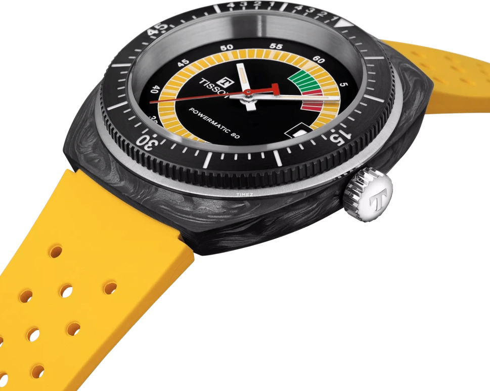 Tissot,Sideral S 41mm,41mm,Forged Carbon,Stainless Steel,Black,Automatic,Day,In-house Caliber,T145,T145.407.97.057.00
