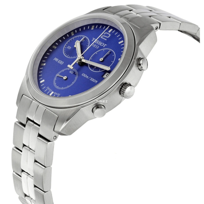 Tissot,PR 100 38.60mm,38.60mm,Stainless Steel,Blue,Quartz,Chronograph,Day,T049,T049.417.11.047.00