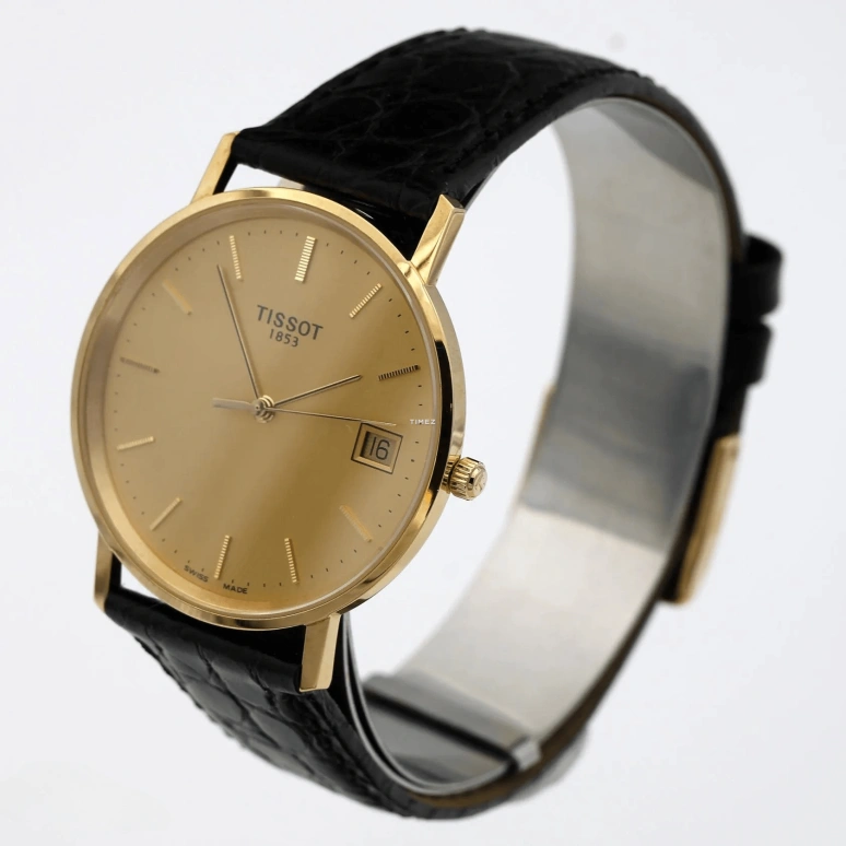 Tissot,T-Gold 33.50mm,33.50mm,Yellow Gold,Champagne,Quartz,Day,Hardlex,T71,T71.3.411.21