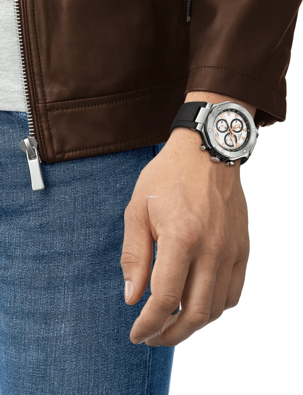 Tissot,T-Race 45mm,45mm,Stainless Steel,White,Quartz,Chronograph,Day,T141,T141.417.17.011.00