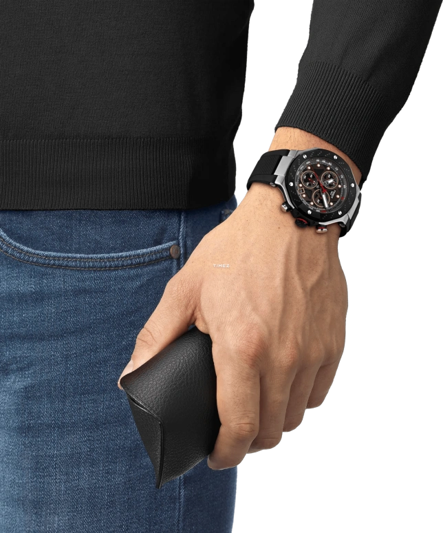 Tissot,T-Race 45mm,45mm,Stainless Steel,Black,Quartz,Chronograph,Day,T141,T141.417.27.081.00