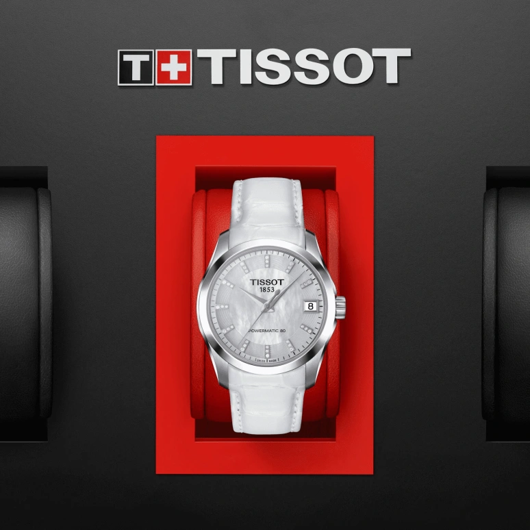 Tissot,Couturier 32mm,32mm,Stainless Steel,White,Automatic,Day,80hours,T035,T035.207.16.116.00