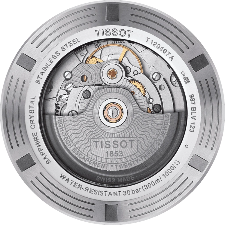 Tissot,Seastar 43mm,43mm,Stainless Steel,Ceramic,Black,Automatic,Day,80hours,T120,T120.407.11.051.00