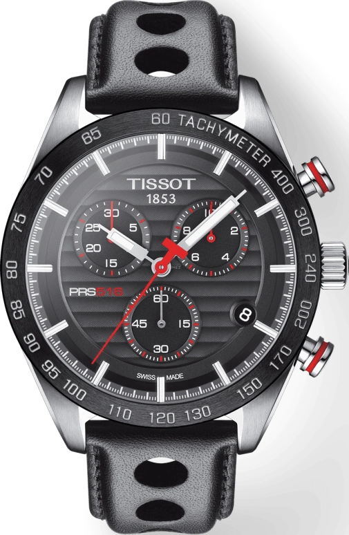 Tissot,PRS 516 42mm,42mm,Stainless Steel,Black,Quartz,Chronograph,Day,T100,T100.417.16.051.00