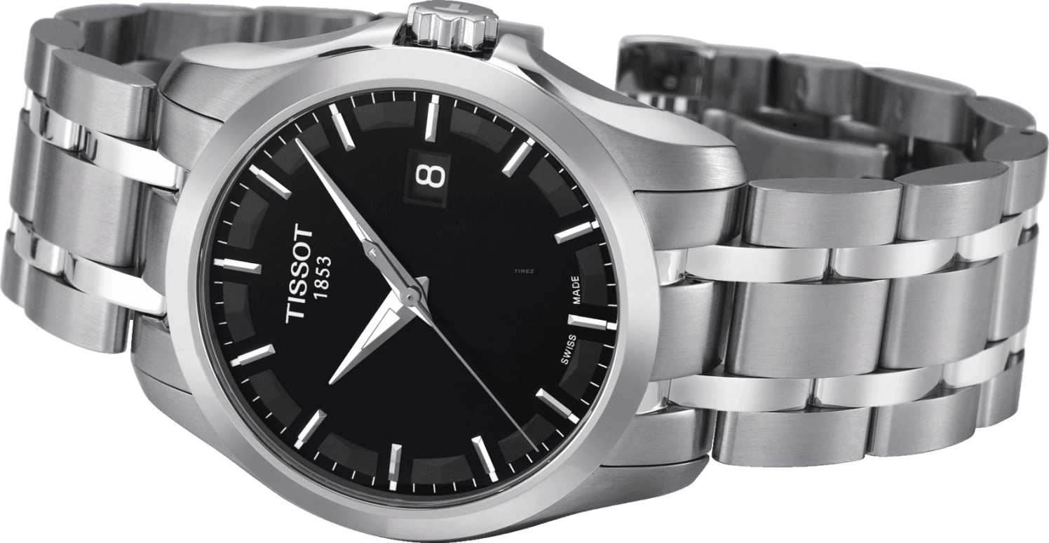 Tissot,Couturier 39mm,39mm,Stainless Steel,Black,Quartz,Day,26280hours,T035,T035.410.11.051.00