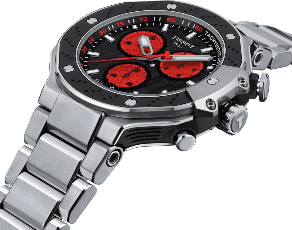 Tissot,T-Race 45mm,45mm,Aluminium,Stainless Steel,Black,Quartz,Chronograph,Day,T141,T141.417.11.051.00