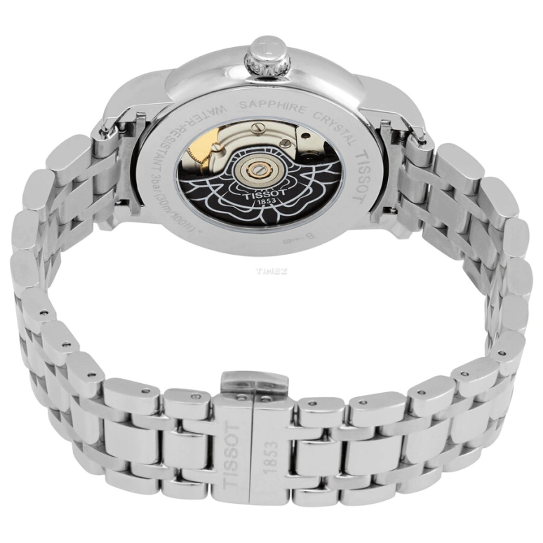 Tissot,T-Lady 35mm,35mm,Stainless Steel,White,Automatic,80hours,Sapphire,T0502071111705