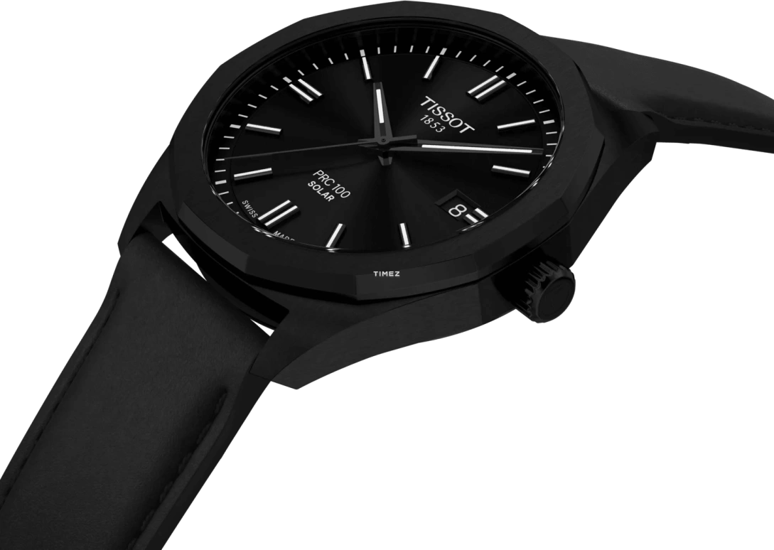 Tissot,PRC 100 39mm,39mm,Stainless Steel,Black,Quartz,Day,Solar Charging,T151,T151.422.36.051.00