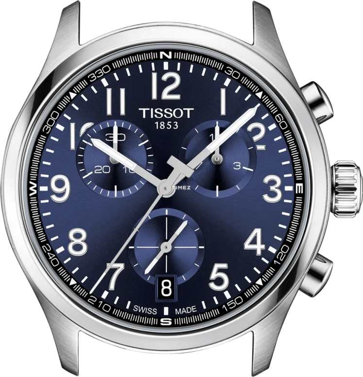 Tissot,Chrono 42mm,42mm,Stainless Steel,Blue,Quartz,Chronograph,Day,T116,T116.417.11.042.00