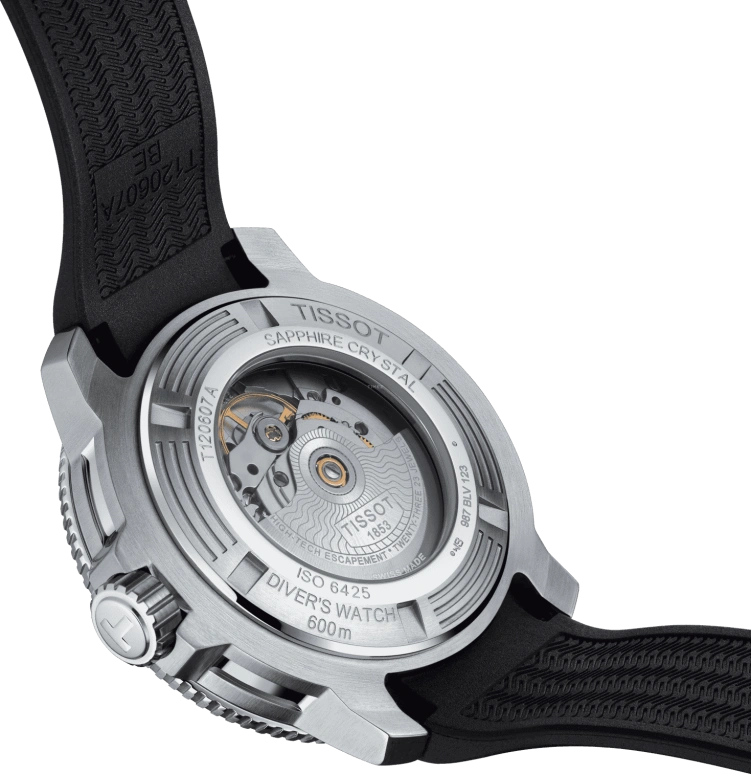Tissot,Seastar 46mm,46mm,Ceramic,Stainless Steel,Black,Automatic,Day,80hours,T120,T120.607.17.441.00