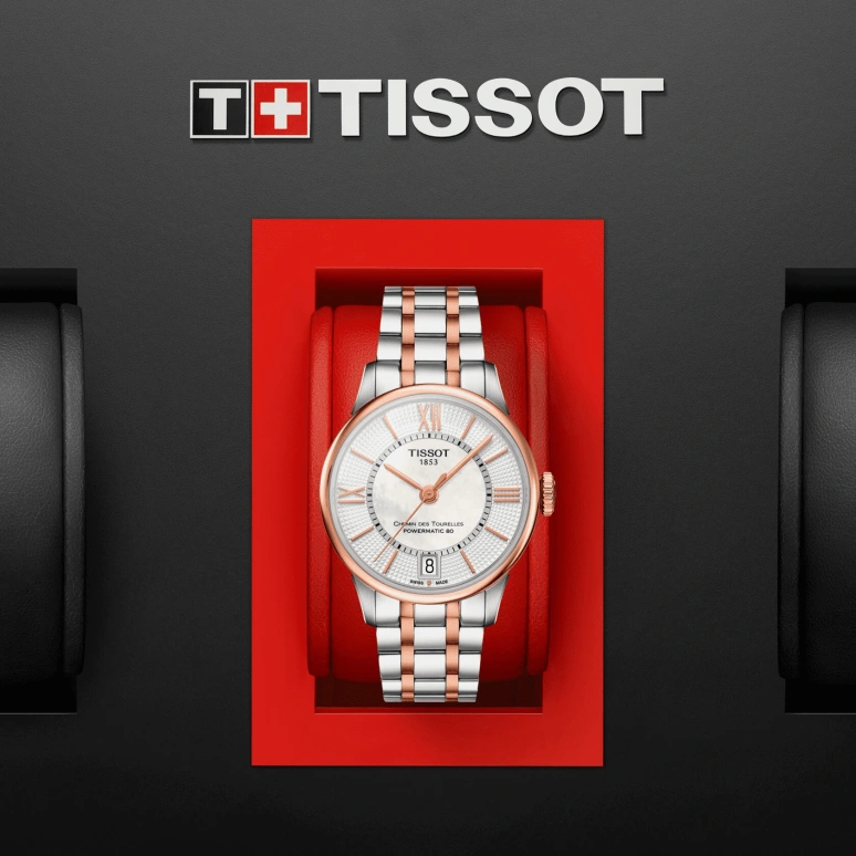 Tissot,Chemin Des Tourelles 32mm,32mm,Stainless Steel,White,Automatic,Day,80hours,T099,T099.207.22.118.02