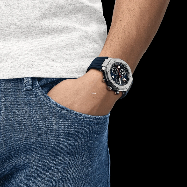 Tissot,T-Race 45mm,45mm,Stainless Steel,Blue,Quartz,Chronograph,Day,T141,T141.417.17.047.00