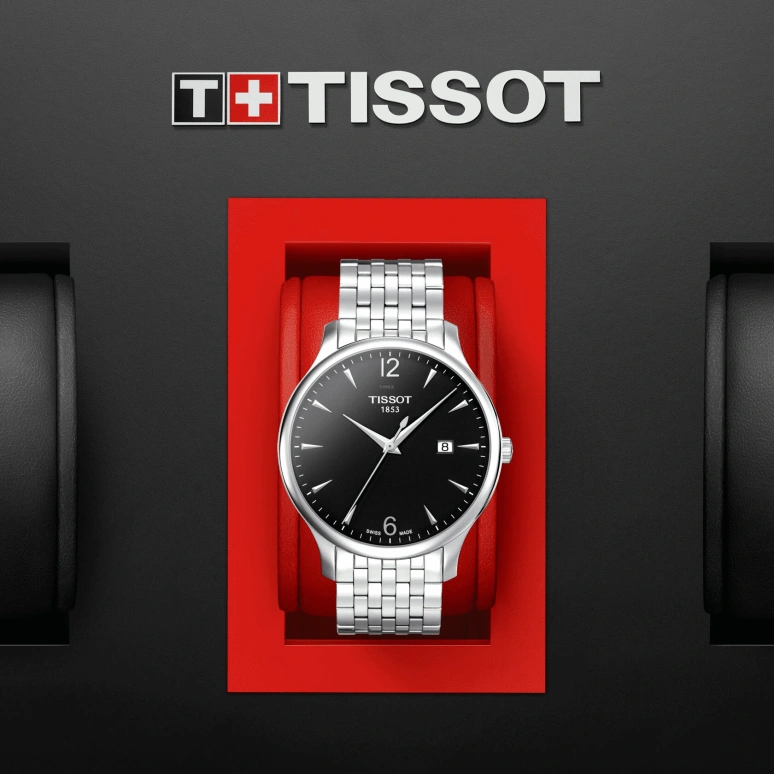 Tissot,Tradition 42mm,42mm,Stainless Steel,Black,Quartz,Chronograph,Date,T063,T063.610.11.057.00