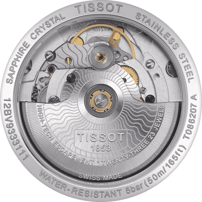 Tissot,Luxury 33mm,33mm,Stainless Steel,White,Automatic,Day,80hours,T086,T086.207.11.111.00