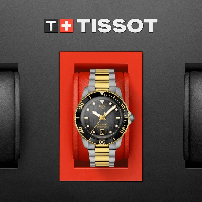 Tissot,Seastar 40mm,40mm,Stainless Steel,Grey,Automatic,Day,80hours,T120,T120.807.22.051.00